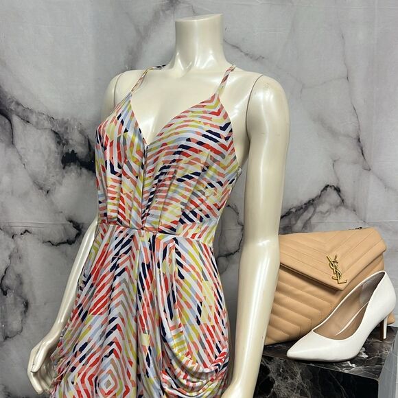 BCBG generation yellow red blue white print dress - Picture 3 of 7
